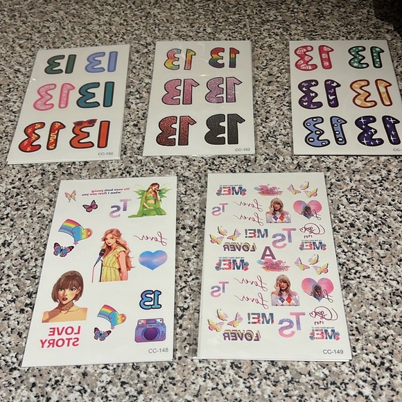 Taylor Swift Temporary Tattoos - 10 sheets - Picture 1 of 5